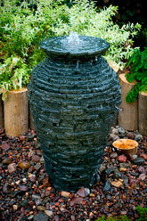 Photo of Aquascape Stacked Slate Urn Fountain Kits - Aquascape Canada